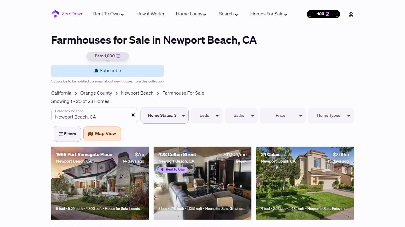 Farmhouses for Sale in Newport Beach, CA | ZeroDown